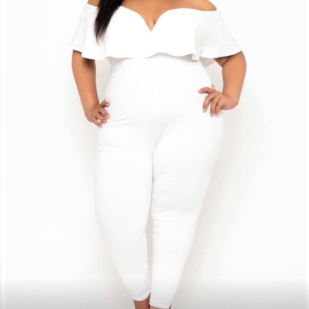 New Plus size White/Ivory Jumpsuit CurvySense